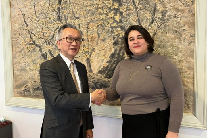 Photo: H.E. Hiroshi Minami, Ambassador of Japan to the Kingdom of the Netherlands and Dr. Deborah Ruiz Verduzco, Executive Director of the Trust Fund for Victims at the International Criminal Court.